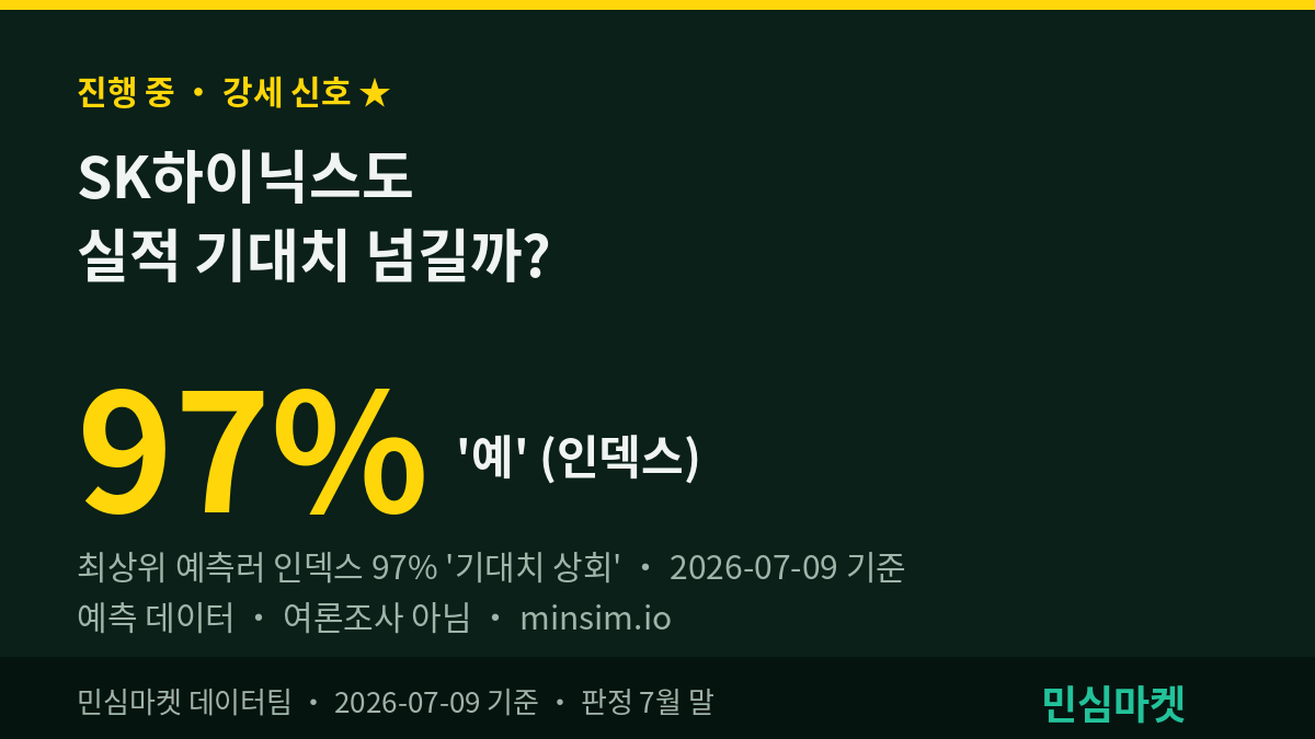 삼성 다음은 하이닉스 — SK하이닉스도 기대치 넘길까? 최상위 예측러 97% 예