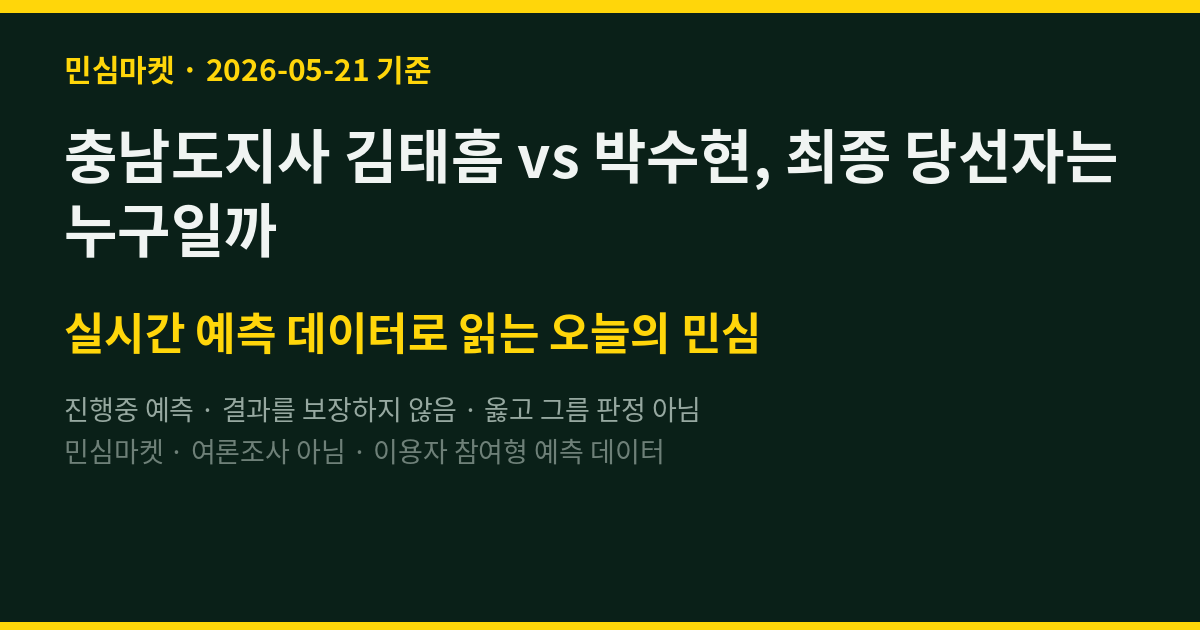 충남도지사 김태흠 vs 박수현, 최종 당선자는 누구일까