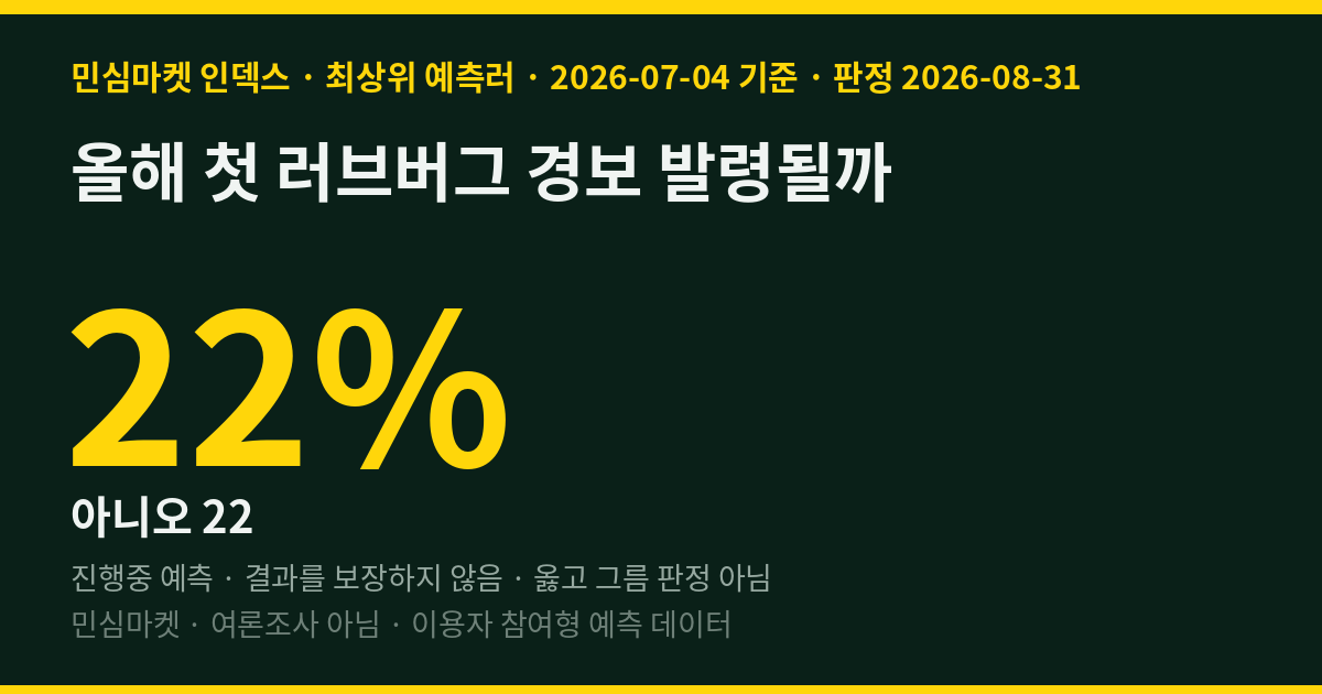 올해 첫 러브버그 경보 발령될까 — 최상위 예측러 78% 예