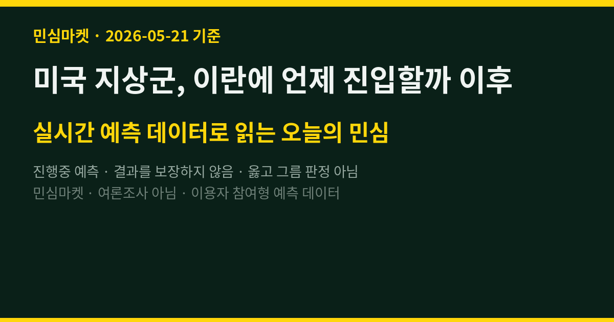 미국 지상군, 이란에 언제 진입할까 이후